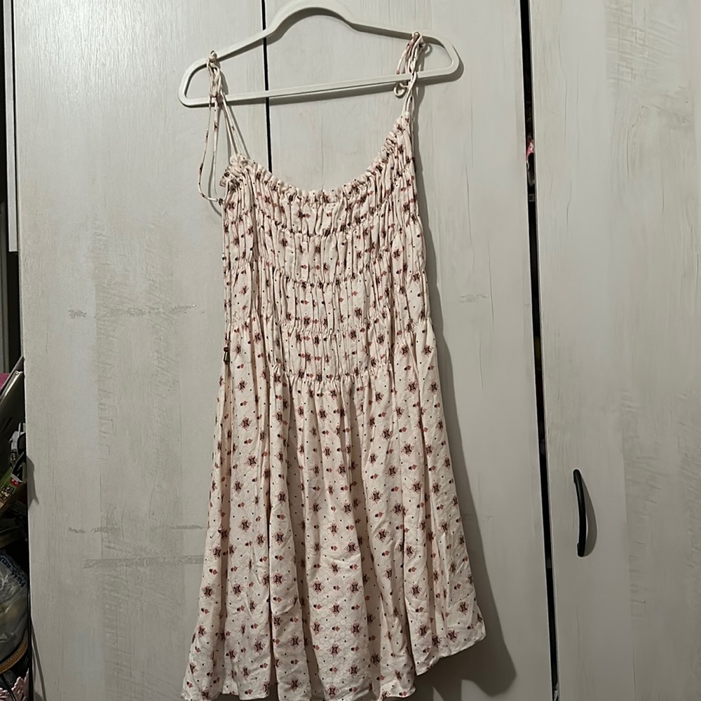 {NWOT} $128 FREE PEOPLE Ivory Combo Clementina Mini Dress - Picture 3 of 8